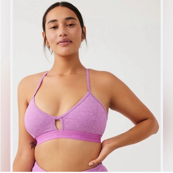 NWT Outdoor Voices Steeplechase Purple Sports Bra - Picture 1 of 5